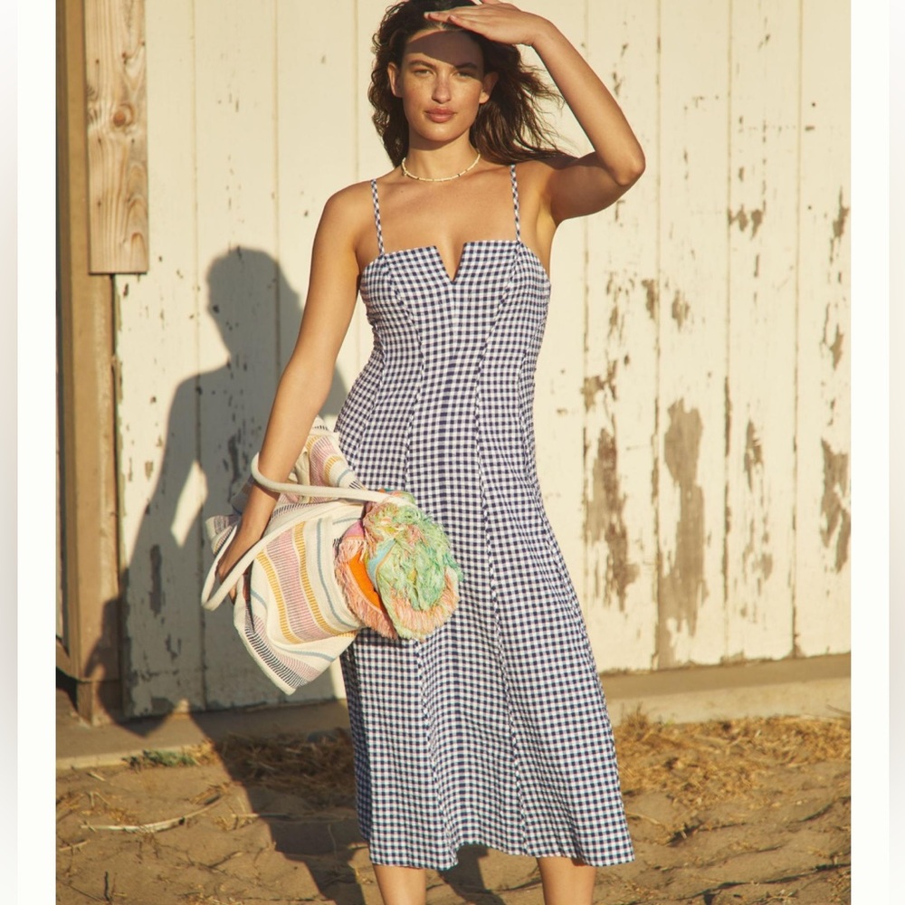 Anthropologie Sleeveless Contour Seamed Midi Dress 0P